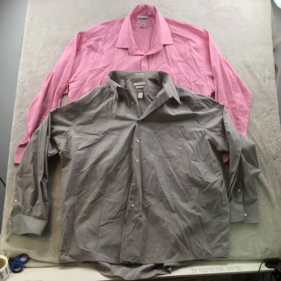 Van Heusen Mens Dress Shirt Size 2XL 18.5 Neck Lot Of Two Poplin Regular Fit - Picture 10 of 10